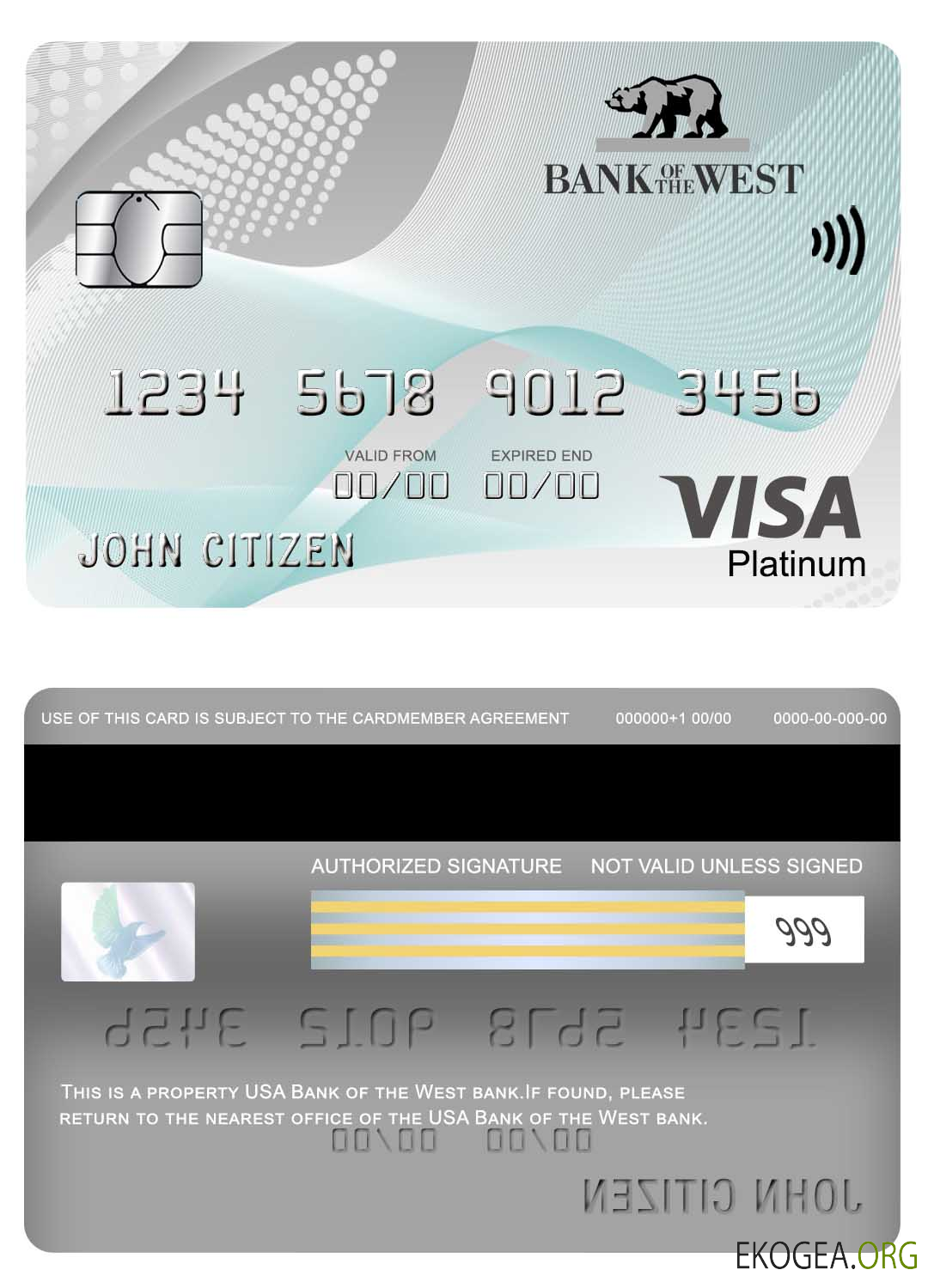 Carte Visa Platinum de la Banque de l'Ouest des États Unis